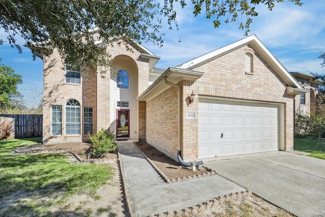 view of property with a garage