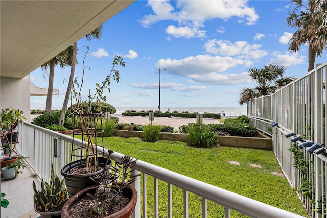 balcony with a water view