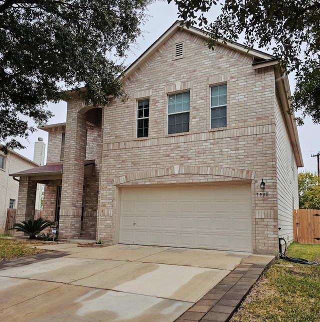 view of property with a garage