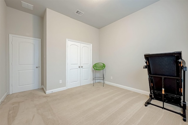 interior space with light colored carpet