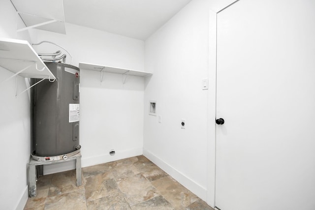 laundry area featuring washer hookup, electric dryer hookup, and electric water heater