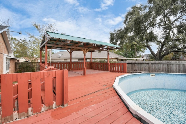 view of pool featuring a deck