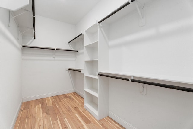 spacious closet with light wood-type flooring