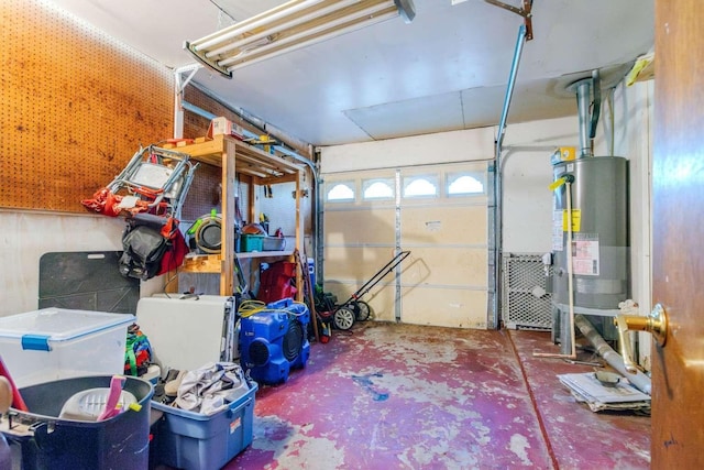 garage with water heater