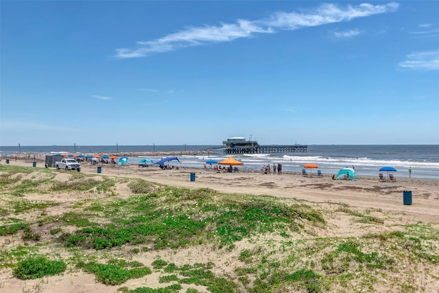 water view with a view of the beach