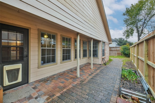 view of patio / terrace with heating unit