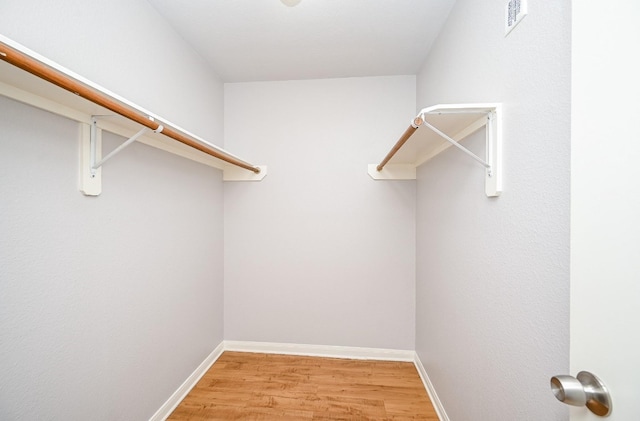 spacious closet with wood-type flooring