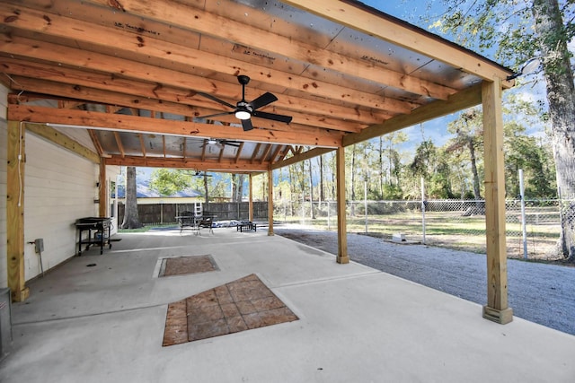 view of patio / terrace with ceiling fan