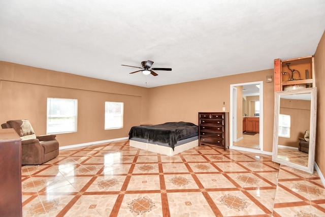 bedroom with ceiling fan