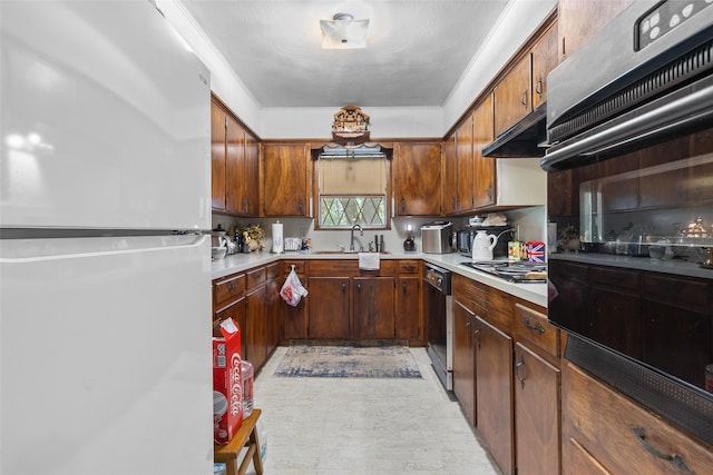 kitchen with black appliances and sink