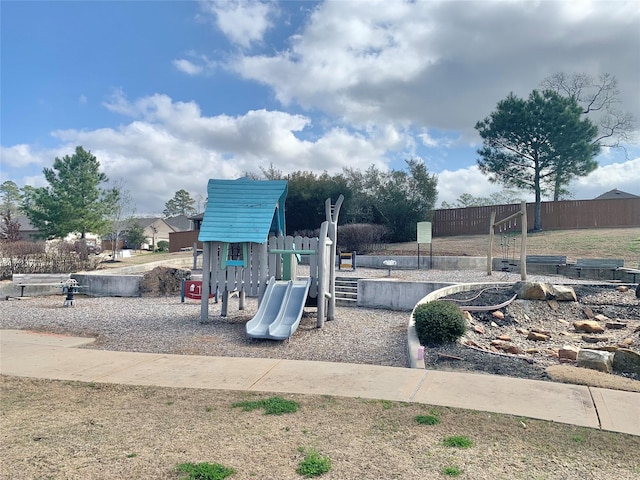 community playground with fence