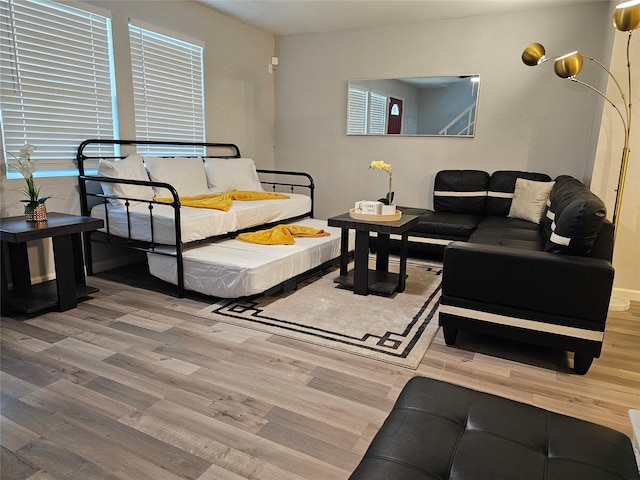 living room with wood-type flooring