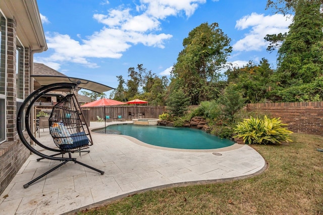 view of pool with a patio area