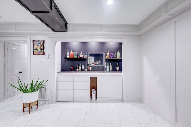 bar with crown molding