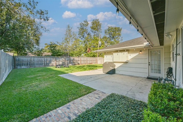 view of yard featuring a patio