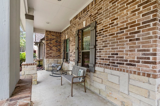 view of patio with a porch