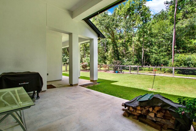 view of patio featuring grilling area