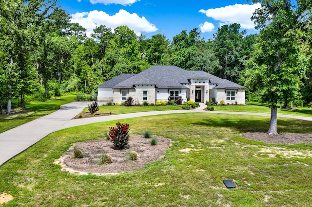 view of front of house with a front yard