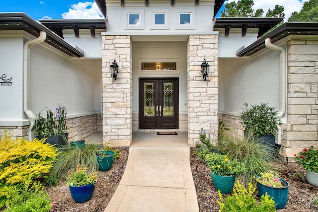 entrance to property with french doors