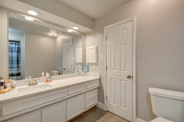 bathroom with toilet and vanity