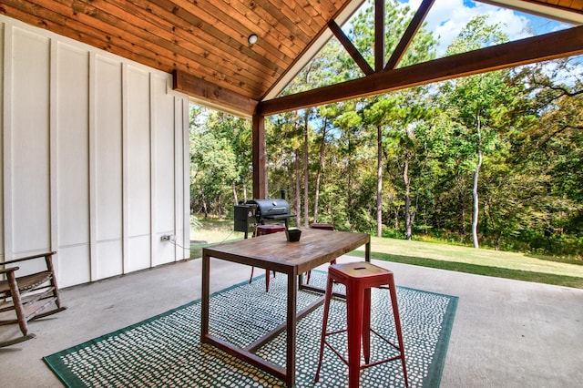 view of patio featuring grilling area