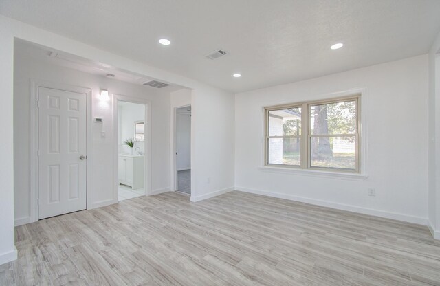 empty room featuring light wood-type flooring