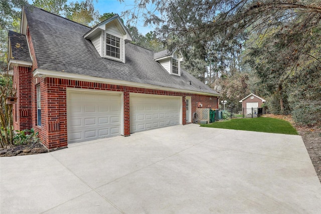 view of property exterior featuring a garage