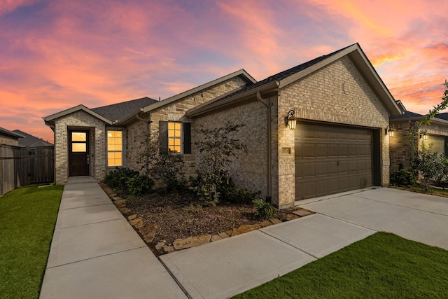 view of front of home featuring a garage