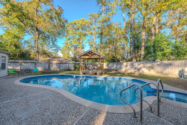 view of pool featuring a gazebo