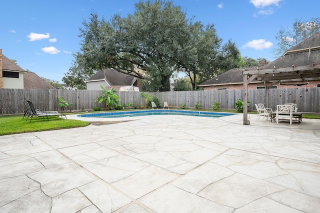 view of swimming pool featuring a patio