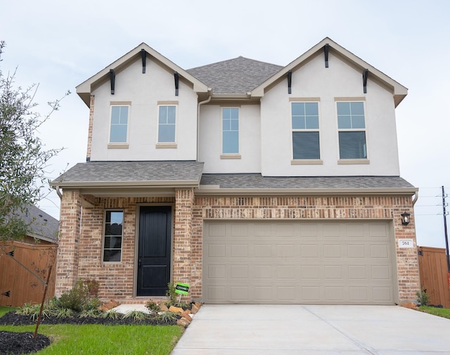 view of front property with a garage