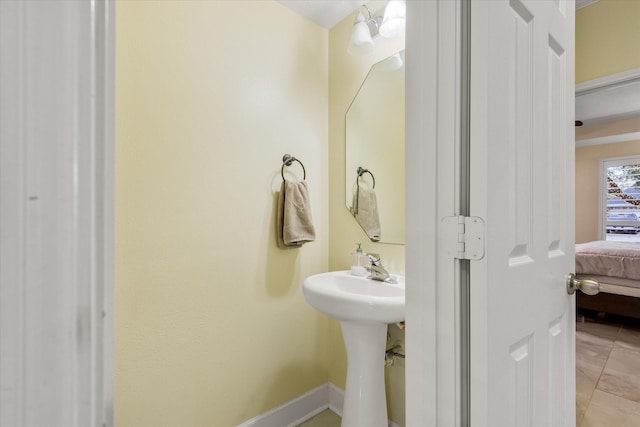 bathroom featuring tile patterned flooring