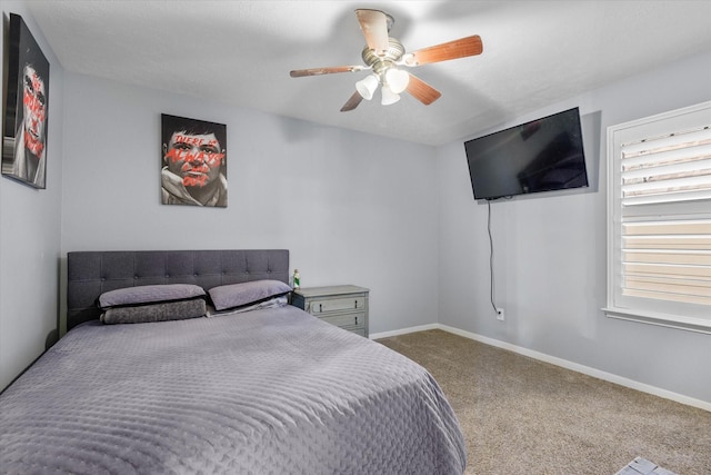 7411 Shady Arbour Ct, Pasadena, TX 77505 - carpeted bedroom featuring ceiling fan and baseboards