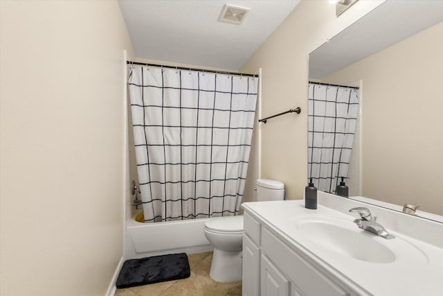 7411 Shady Arbour Ct, Pasadena, TX 77505 - bathroom featuring vanity, tile patterned floors, and shower / bath combination with curtain
