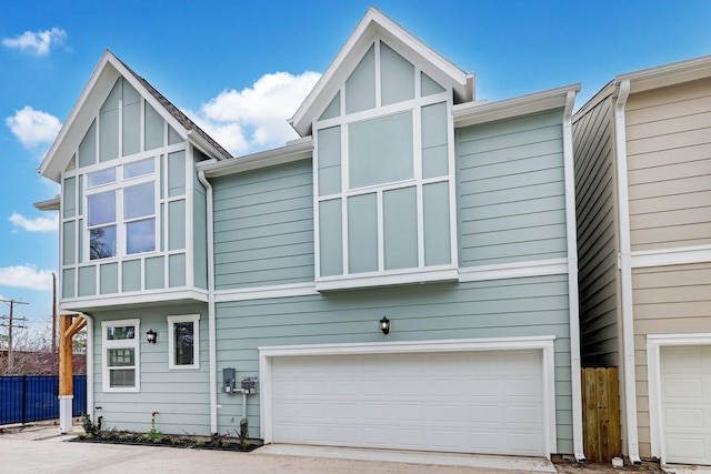 exterior space featuring a garage