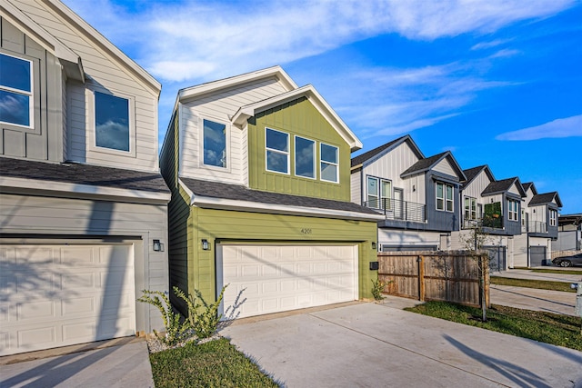 view of front of home with a garage