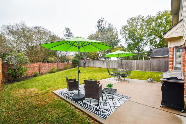 view of patio featuring area for grilling