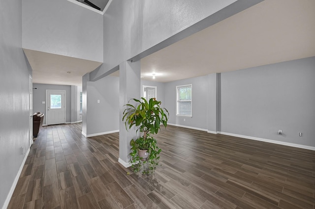 interior space featuring dark hardwood / wood-style floors and plenty of natural light