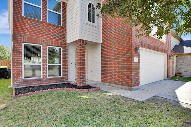 entrance to property featuring a garage