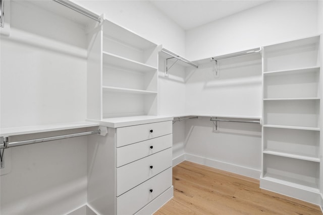 spacious closet with hardwood / wood-style floors