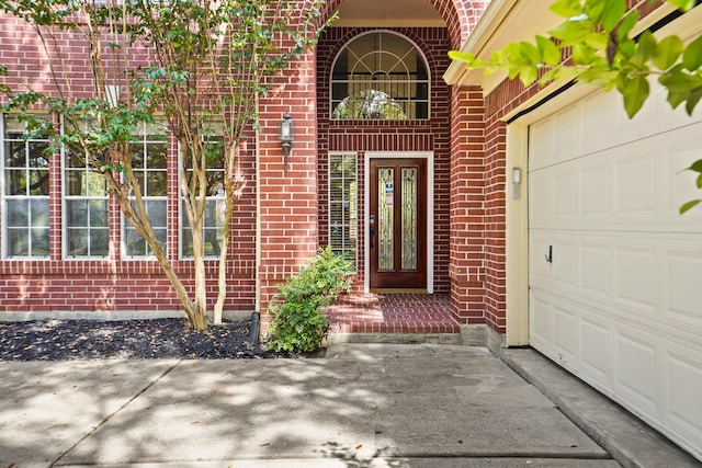 property entrance featuring a garage