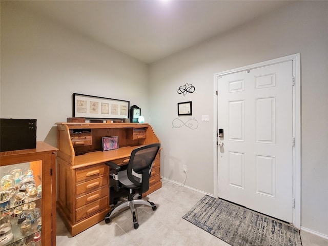 view of tiled office space