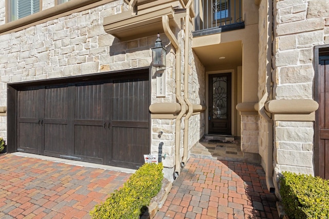 doorway to property with a balcony