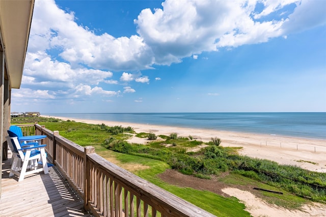 exterior space with a beach view