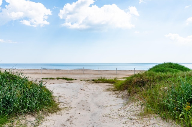 water view featuring a beach view