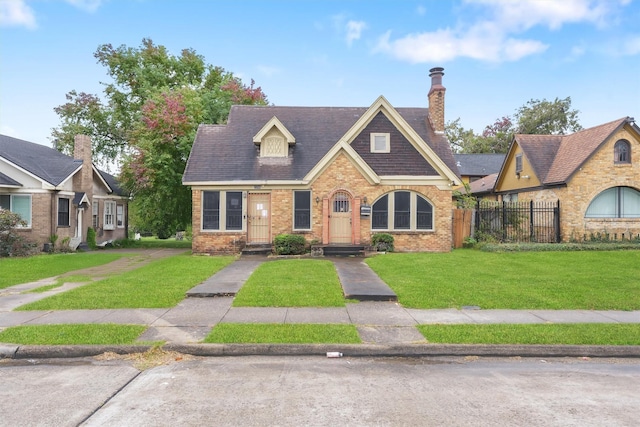 view of front facade with a front lawn