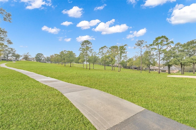 view of home's community featuring a lawn