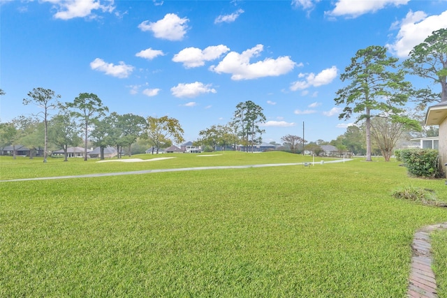 view of home's community with a lawn