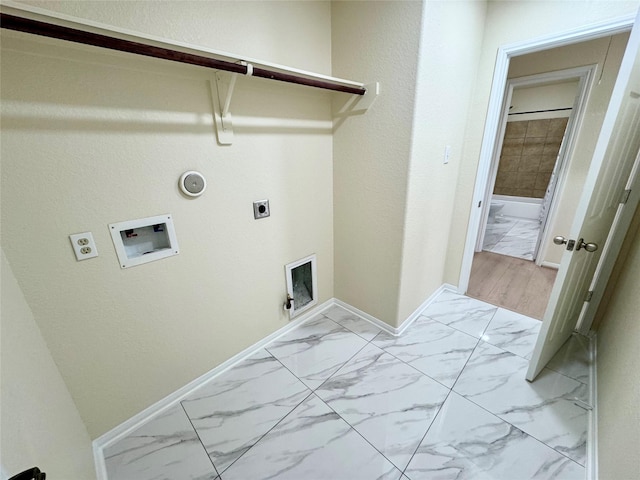 laundry room featuring hookup for an electric dryer, hookup for a gas dryer, and hookup for a washing machine