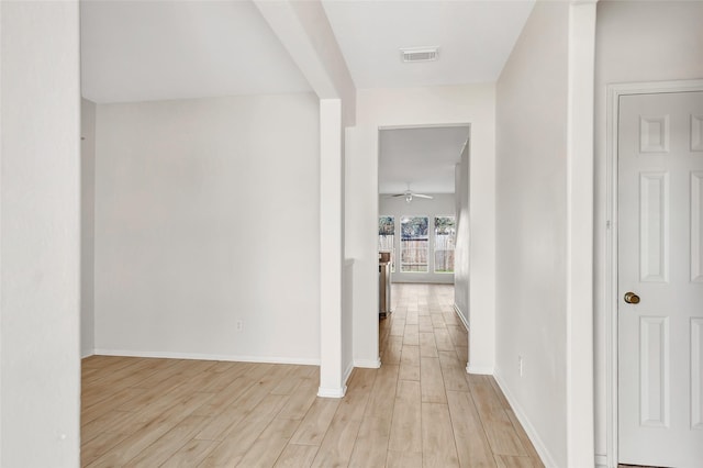 hall featuring light hardwood / wood-style floors